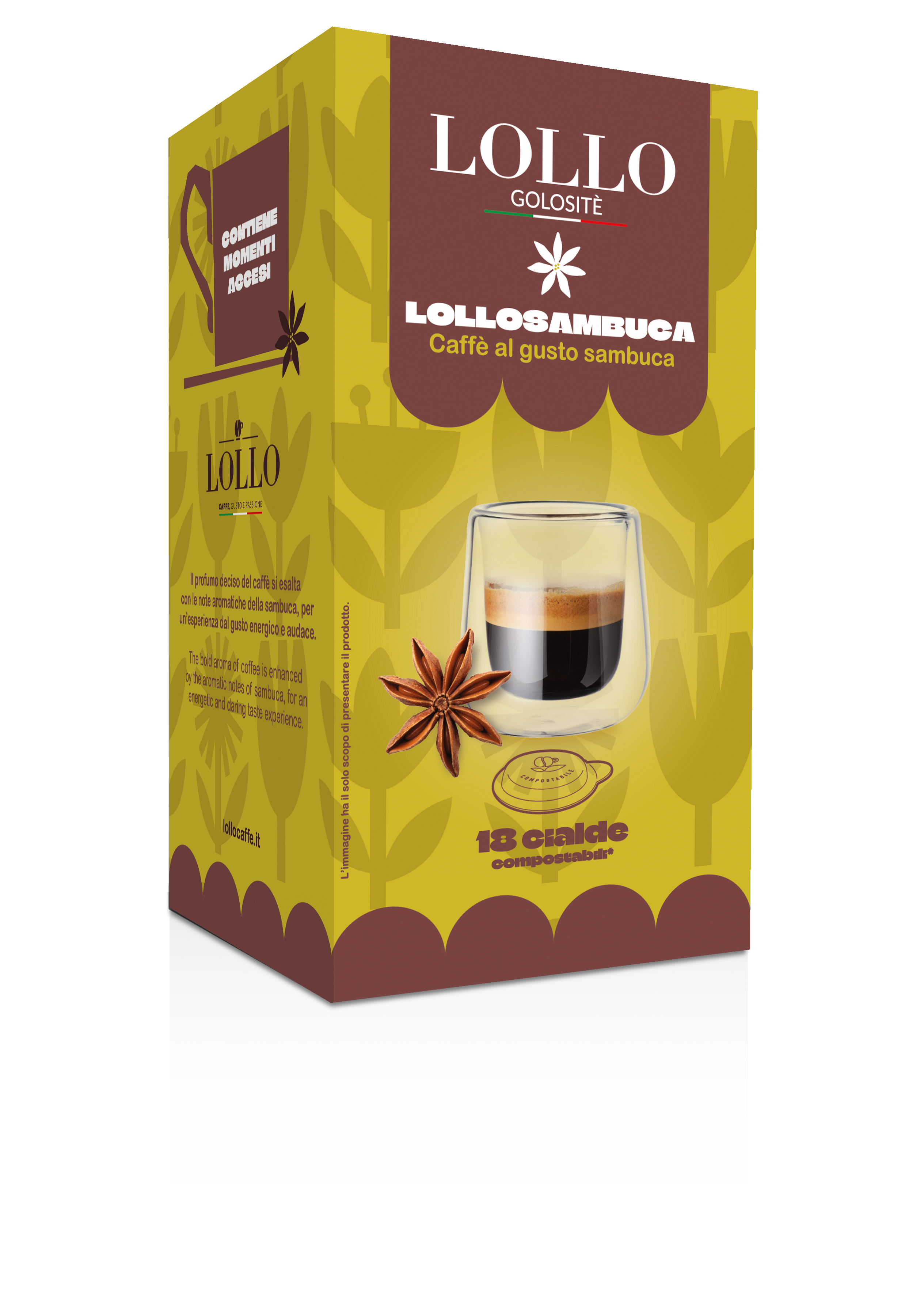 Golositè Cialda Lollosambuca - Caffè al gusto sambuca 18pz
